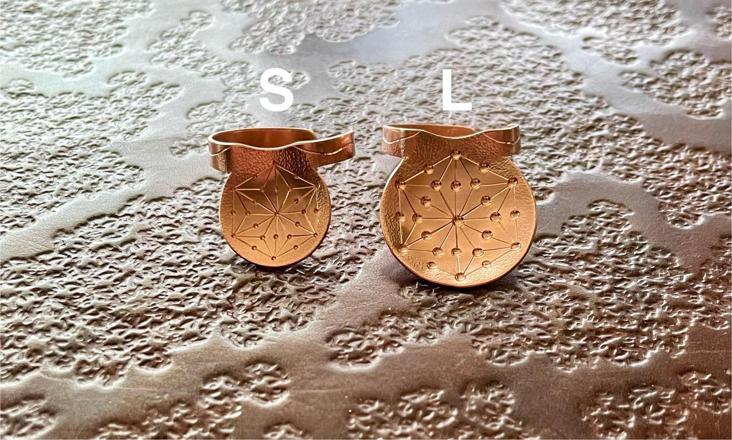 Adjustable Copper Asanoha Palm Thimble