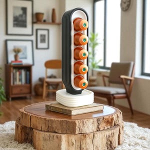 Elegant Vertical Coffee Pod Holder – Modern Nespresso Capsule Display Stand.