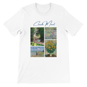 Camiseta con las pinturas famosas de Claude Monet, regalo para artistas o profesores de arte, camiseta de arte, camiseta estética