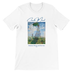 Camiseta con las pinturas famosas de Claude Monet, regalo para artistas o profesores de arte, camiseta de arte, camiseta estética, Madame Monet y su hijo