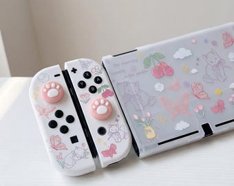 Charming Bunny & Floral Split Protective Case for NS and OLED