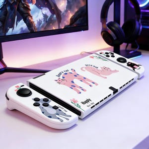 Original Cat Silicone Console Shell, Custom Kawaii Protective Cover, Personalized Gaming Case, Made for NS NS2 Oled Lite
