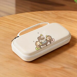 Funda para Switch de EVA con diseño de perezoso, bolsa de almacenamiento de viaje con diseño original para NS/NS2/OLED/Lite, protector Kawaii.