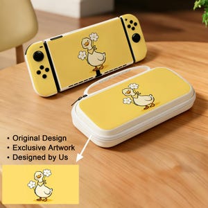 Kawaii Yellow Duck Switch EVA Case Set Daisy Duck Nintendo Switch TPU PC Protective Shell Portable Gaming Bag