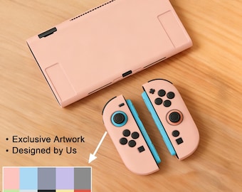 Custom Color Silicone Console Shell for NS OLED Lite NS2, Minimal Protective Cover, Soft Grip Gaming Case, Choose Your Color