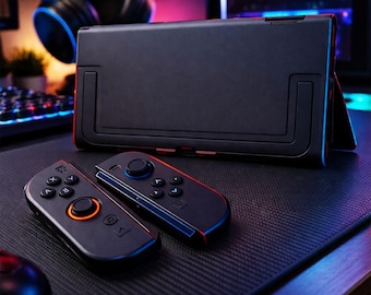 Protective Case for NS2/ NS/ OLED Switch, Black Matte Anti-Fingerprint Console Cover with Joy-Con Grip Shell