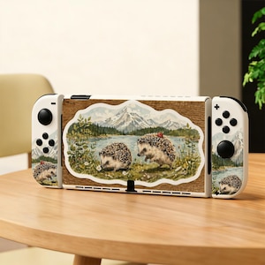 Woodland Hedgehog Switch-kofferset voor Nintendo Switch 2/Switch OLED/Switch, Mountain Lake-beschermende schaal en reisetui