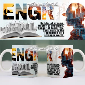 4 Civil Engineer mug wrap template | Construction mug template | Gift for Engineer mug design