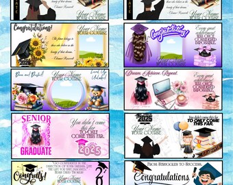 10 Mugs personnalisés pour l'obtention du diplôme : design par sublimation de la promotion 2025 (téléchargement numérique)