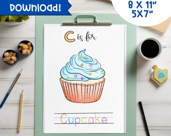 Alphabet coloring pages | Coloring and Tracing Book for Ages 2-4 | ABC Coloring Book