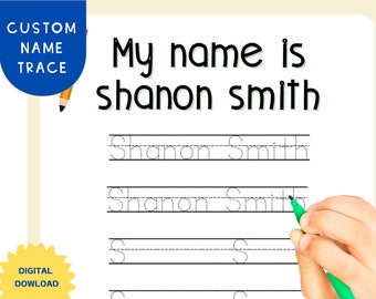 Custom Name Handwriting Practice,Name Trace Worksheet,Printable for Pre schoolers and Kindergarteners,I Can Write My Name