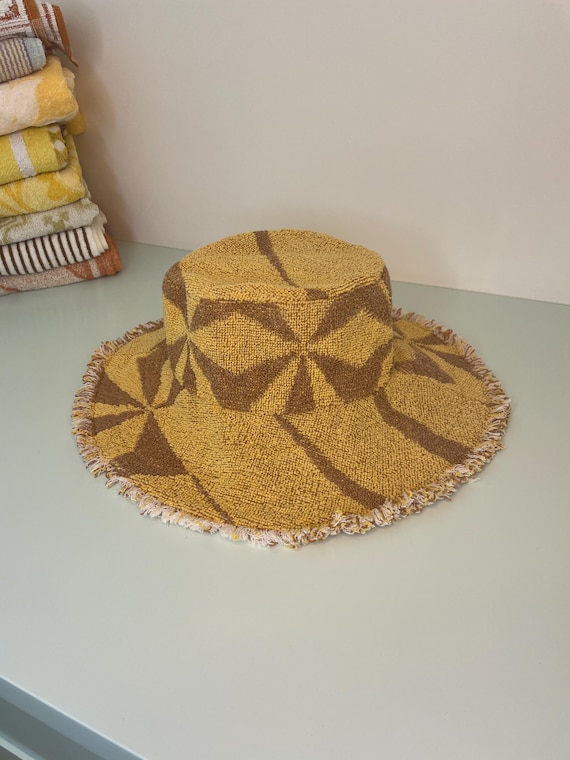 Handmade Geometric Sunhat, Upcycled Terry Towelling Bucket  display picture 1