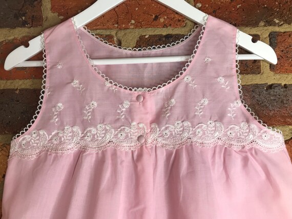 Safeena Vintage 70s Pink Floral Lace Embroidered Ruff… - Gem