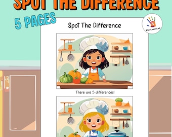 Spot the Difference Printable for Kids – Fun Visual Puzzle Activity – Instant Download PDF Game