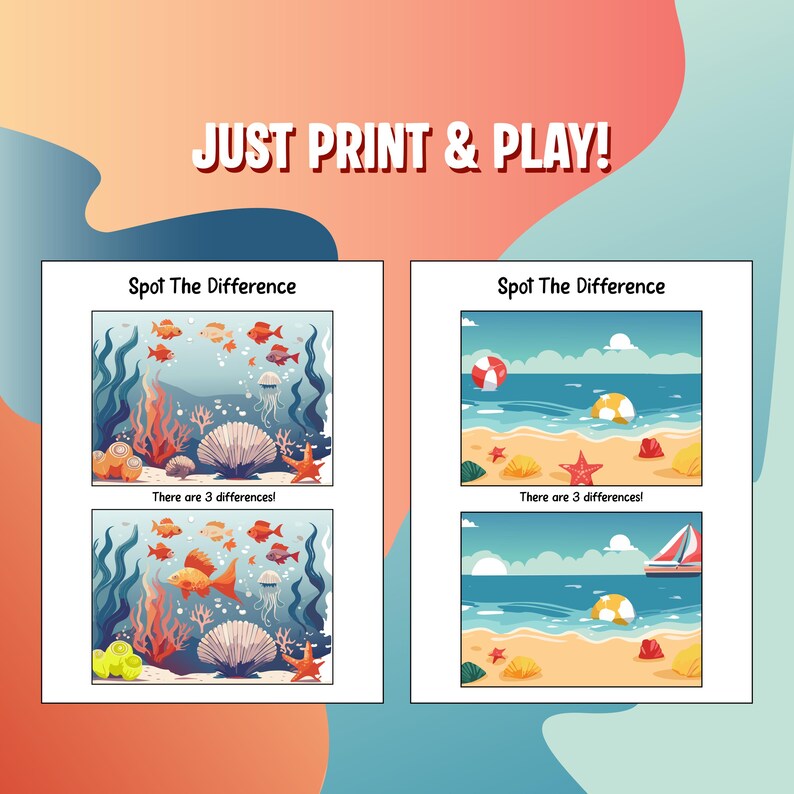 Spot the Difference Printable for Kids – Fun Visual Puzzle Activity ...