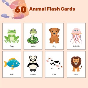 Printable Animal Flashcards PDF – Toddler, Baby & Preschool Learning Cards – Educational Flashcard Set for Kids