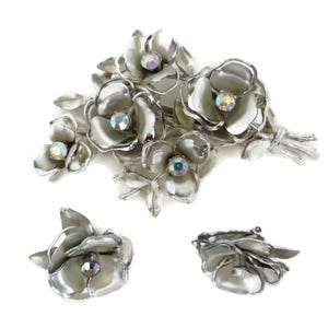 Coro Brooch and Earrings Set Silver Tone Rhinestone Studded Demi Parure Birthday Anniversary Holiday Gift