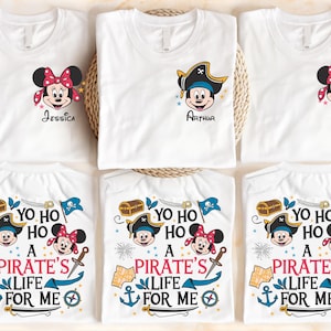 Disney Pirate Cruise Shirt, Mickey and Minnie Pirate Shirt, Yo Ho Ho Pirate&#39;s Life For Me Shirt, Disney Couple Cruising Trip Shirt 2025