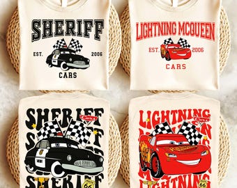 Camiseta de Cars de Disney, camiseta de Rayo McQueen de Pixar, camiseta de Mater, camiseta de Doc Hudson de Sally Carrera, camiseta de viaje familiar a Disneyland, camiseta de regalo de WDW