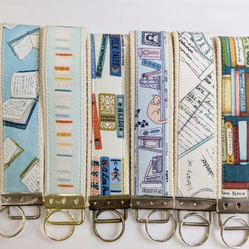 Bookish Key Fobs: Literary Fabric Key Chain