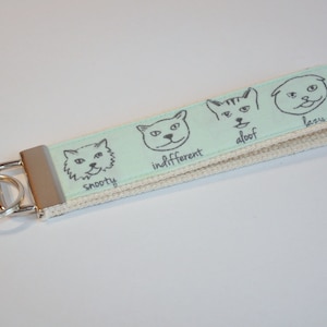 Llavero brillante - llavero - pulsera de tela - servicio pesado - cordón de tela - amante de los gatos - relleno de medias