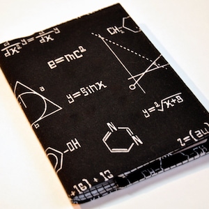Passport Holder Passport Cover Passport Sleeve Scientific EMC2 Black and White with math equations image 1