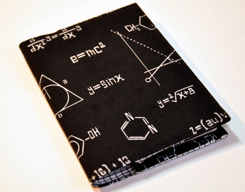 Passport Holder Passport Cover Passport Sleeve Scientific EMC2 Black and White with math equations image 1