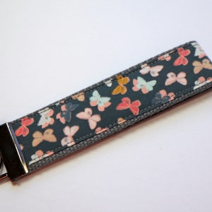Key chain key fob -  wristlet -  Fabric  Great mother's day gift or stocking stuffer - butterflies
