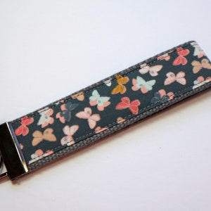 Key chain key fob -  wristlet -  Fabric  Great mother&#39;s day gift or stocking stuffer - butterflies