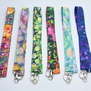 Art Lanyard  - ID Badge Holder -  Teacher lanyard  - pretty lanyard - floral Breakaway safety clasp optional
