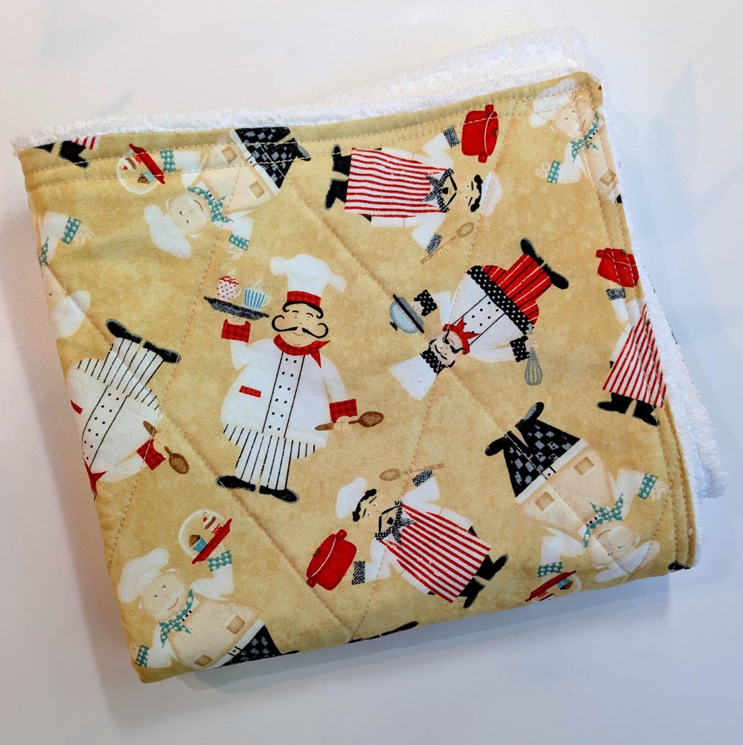 Chef's Kitchen Cotton Terry Cloth Dish Drying Mat: Quilted Kitchen ...