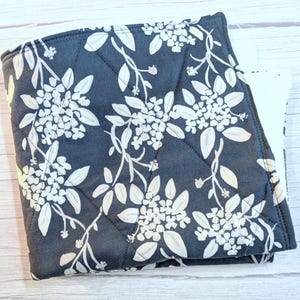 Denim blue floral Dish Mat  - Drying Dishes Kitchen Towel Cotton Plush Terry Cloth