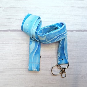 Bright blue lanyard optional breakaway - key holder for the swim instructor -  Badge Holder -  water lover key chain
