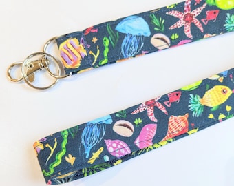 Ocean Life Teacher Lanyard: Sea Creature Badge & Key Holder