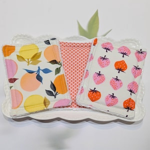 Éponge réutilisable - fruits colorés - chiffon de nettoyage - Accessoire de cuisine - décoratif - lot de 2 - éponge lavable
