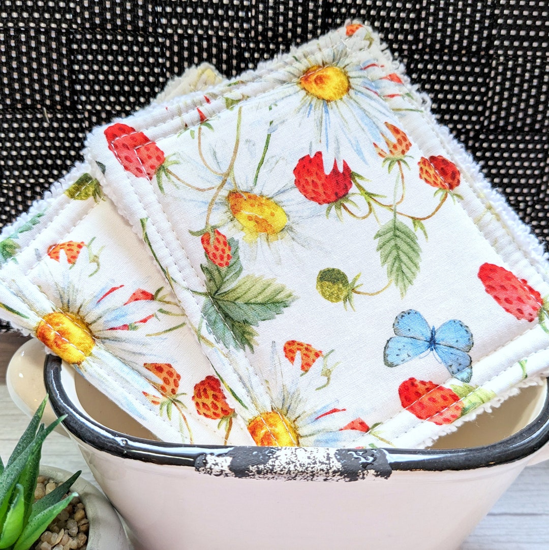 Sponge Spring Flowers Reusable Sponge - Spring Flowers Strawberries and Butterflies ...
