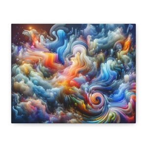 Vibrant Abstract Canvas Art, Colorful Wall Decor, Home Office Artwork, Gift for Art Lovers, Modern Home Accent