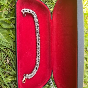 Box Chain Bracelet – Handmade Stainless Steel Chainmaille Jewelry – Gift for Him or Her