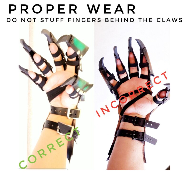 Black Costume Claws Claw Gauntlets Dragon Claws Demon Etsy