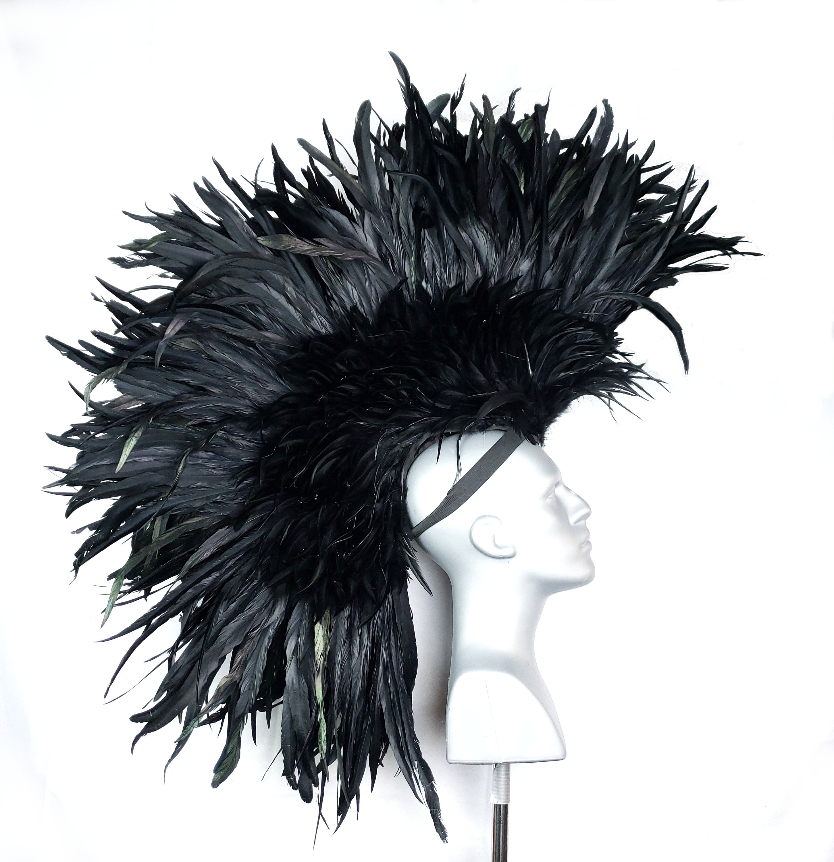 Black Feather Headdress Feathered 