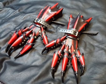 Leather Claws, Claw Gloves, Costume Claws, Dragon Claws, Dark Knight Armor, Leather Armor, Cosplay Claws