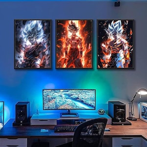Decorazione murale anime Goku – Scegli 1 tra 4 design – Poster stampabile Dragon Ball Z – Download digitale per decorare la casa o la sala giochi