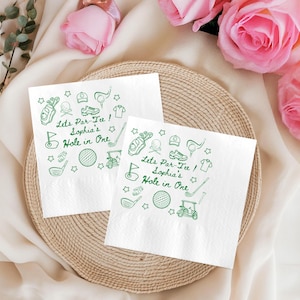Hole In One Party Napkins, Personalized Golf Napkins, Hole In One Celebration Napkins, Golf Party Napkins Decor, Custom Name Party Decor