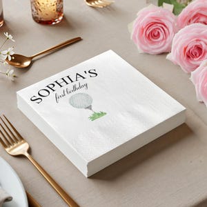 Hole In One Golf First Birthday Napkins, Personalized Birthday Party Napkins, Childrens Birthday Napkins, Golf Theme Napkins, Party Napkins