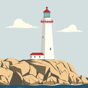 Lighthouses – Set of 3 Printable Posters – Minimalist Seaside Art – Marine Wall Decor