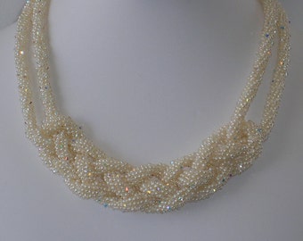 celtic woven kumihimo rope pearl necklace