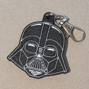 Vader Helmet Backpack Tag | 3D Printed Keychain Zipper Pull | Back to School Gift for Kids & Teens | Geeky School Accessory