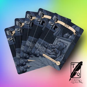 Toy Token for MTG, Pack of 5 custom art tokens to use with Magic the Gathering, Proxy card, Duskmourn, human artist