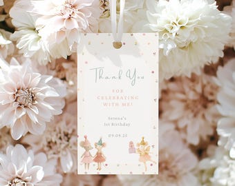 Maileg Birthday Thank You Tag Template, Editable Canva Favor Tag, Little Mouse Party Printable, Maileg Mouse First Birthday Thank You Card
