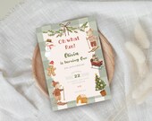 Maileg Mice Inspired Christmas Birthday Invitation,  Editable Winter Birthday Digital Invite, Printable Holiday Party Template, Little mouse